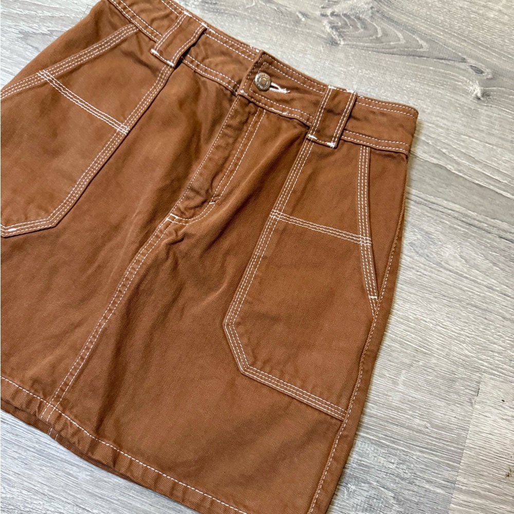 •TOPSHOP• RUST BROWN SKIRT - Picture 2 of 7
